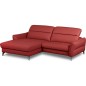 Canapé d'angle convertible en cuir italien luxe 5 places, MANZONI, coffre, rouge foncé, angle gauche Canapé d'angle convertible en cuir italien luxe 5 places, MANZONI, coffre, rouge foncé, angle gauche