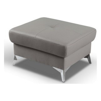Pouf SORENO en cuir italien haut de gamme vachette, coloris gris