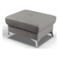 Pouf SORENO en cuir italien haut de gamme vachette, coloris gris, Gris clair