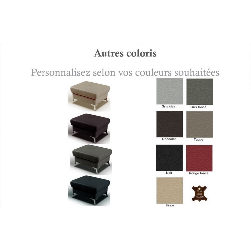 Pouf SORENO en cuir italien haut de gamme vachette, couleur personnalisée