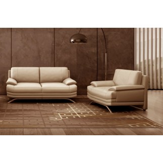 Ensemble de 2 canapés 3+2 : Canapé 3 places + canapé 2 places, en cuir LUXE italien MARINI, beige