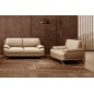 Ensemble de 2 canapés 3+2 : Canapé 3 places + canapé 2 places, en cuir LUXE italien MARINI, beige