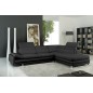 Canapé d'angle ITALIA en cuir haut de gamme italien vachette Vénésetti Cuir Prestige luxe Noir Angle à droit vu de face - Vénése