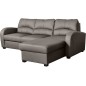Canapé d'angle convertible en cuir de luxe italien , 4 places VALINO, taupe, angle droit