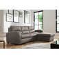 Canapé d'angle convertible en cuir de luxe italien , 4 places VALINO, taupe, angle droit