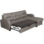 Canapé d'angle convertible en cuir de luxe italien , 4 places VALINO, taupe, angle droit