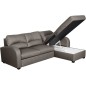 Canapé d'angle convertible en cuir de luxe italien , 4 places VALINO, taupe, angle droit