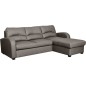 Canapé d'angle convertible en cuir de luxe italien , 4 places VALINO, taupe, angle droit