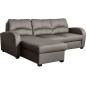 Canapé d'angle convertible - cuir luxe italien, 4 places VALINO, taupe, angle gauche