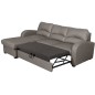 Canapé d'angle convertible - cuir luxe italien, 4 places VALINO, taupe, angle gauche
