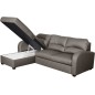 Canapé d'angle convertible - cuir luxe italien, 4 places VALINO, taupe, angle gauche