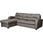 Canapé d'angle convertible - cuir luxe italien, 4 places VALINO, taupe, angle gauche