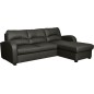 Canapé d'angle convertible en cuir de luxe italien , 4 places VALINO, gris foncé, angle droit