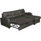 Canapé d'angle convertible en cuir de luxe italien , 4 places VALINO, gris foncé, angle droit