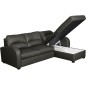 Canapé d'angle convertible en cuir de luxe italien , 4 places VALINO, gris foncé, angle droit