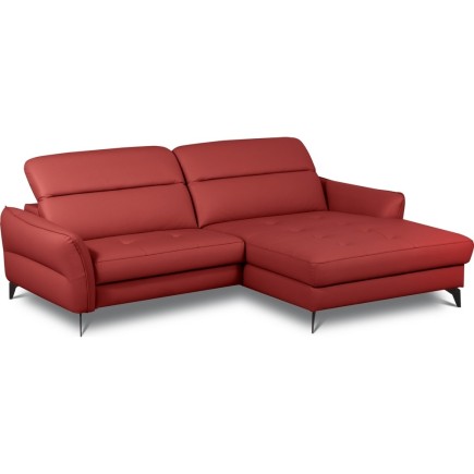 Canapé d'angle convertible en cuir italien luxe 5 places