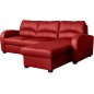 Canapé d'angle convertible en cuir de luxe italien , 4 places VALINO, rouge, angle droit