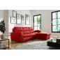 Canapé d'angle convertible en cuir de luxe italien , 4 places VALINO, rouge, angle droit
