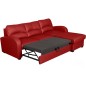 Canapé d'angle convertible en cuir de luxe italien , 4 places VALINO, rouge, angle droit