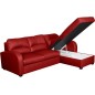 Canapé d'angle convertible en cuir de luxe italien , 4 places VALINO, rouge, angle droit
