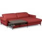 Canapé d'angle convertible en cuir italien luxe 5 places, MANZONI, coffre, rouge foncé, angle droit Canapé d'angle convertible en cuir italien luxe 5 places, MANZONI, coffre, rouge foncé, angle droit