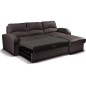 Canapé d'angle convertible en cuir de luxe italien , 4 places VALINO, chocolat, angle droit