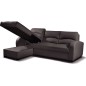 Canapé d'angle convertible - cuir luxe italien, 4 places VALINO, chocolat, angle gauche