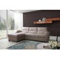 Canapé d'angle convertible - cuir luxe italien, 4 places VALINO, beige, angle gauche