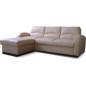 Canapé d'angle convertible - cuir luxe italien, 4 places VALINO, beige, angle gauche