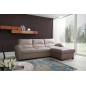 Canapé d'angle convertible en cuir de luxe italien , 4 places VALINO, beige, angle droit