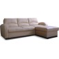 Canapé d'angle convertible en cuir de luxe italien , 4 places VALINO, beige, angle droit