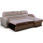 Canapé d'angle convertible en cuir de luxe italien , 4 places VALINO, beige, angle droit