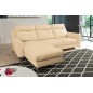 2eme paiement commande Canapé d'angle convertible en cuir italien de luxe 5/6 places GIANNI avec coffre, beige, angle gauche, to
