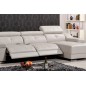 Canapé d'angle double relax en cuir EPAIS de buffle italien de luxe 5 places BiRELAX, gris foncé, angle droit, 2 relax électriqu