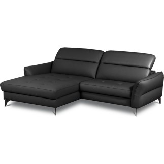 Canapé d'angle convertible en cuir italien luxe 5 places