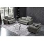 Canapé 3 places avec 2 relax électriques en cuir italien buffle TOPRELAX, gris foncé