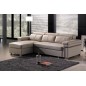 Canapé d'angle convertible - en cuir buffle italien 5 places, ALLURE, beige, angle gauche