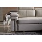Canapé d'angle convertible en cuir buffle italien 5 places, ALLURE, beige, angle droit