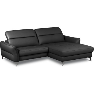 Canapé d'angle convertible en cuir italien luxe 5 places