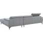 Canapé d'angle en cuir luxe italien 4/5 places BARI, gris clair, angle droit