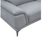 Canapé d'angle en cuir luxe italien 4/5 places BARI, gris clair, angle droit