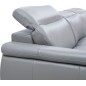 Canapé d'angle en cuir luxe italien 4/5 places BARI, gris clair, angle droit