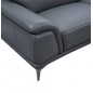 Canapé d'angle en cuir luxe italien 4/5 places BARI, gris foncé, angle droit