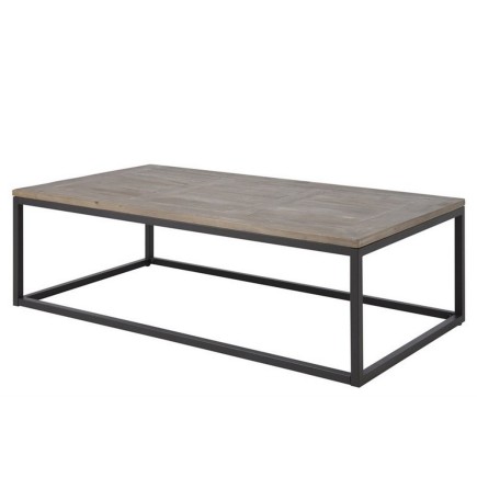 Table basse design, dessus en bois pin massif, ROCA