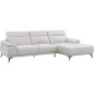 Canapé d'angle en cuir luxe italien 4/5 places BARI, blanc, angle droit