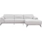 Canapé d'angle en cuir luxe italien 4/5 places BARI, blanc, angle droit