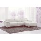 Canapé d'angle en cuir luxe italien 4/5 places BARI, blanc, angle droit