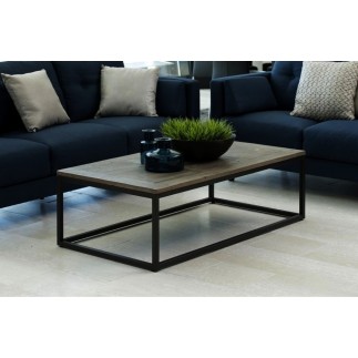Table basse design, dessus en bois pin massif, ROCA