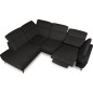 Canapé d'angle avec relax électrique en tissu Bellagio, noir, angle gauche Canapé d'angle avec relax électrique en tissu Bellagio, noir, angle gauche