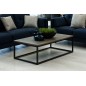 Table basse design, dessus en bois pin massif, ROCA, Longueur: 130 cm Largeur: 70 cm Hauteur : 40 cm.